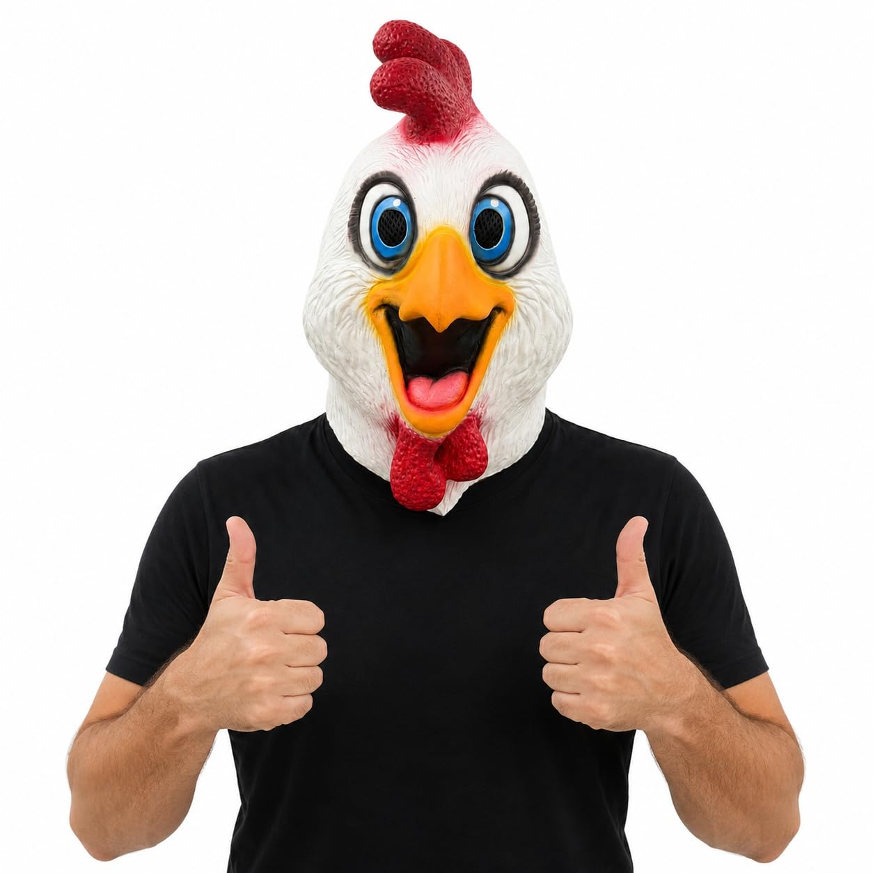 Realistic Rooster Chicken Mask, Animal Costume for Adults Halloween Cosplay