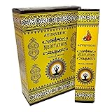 Ayurvedische Meditation Masala Räucherstäbchen, natürlich, handgefertigt, Agarbatti, handgerollt, geformter Bambusstab, Agarbathi, 3er-Pack, 15 g