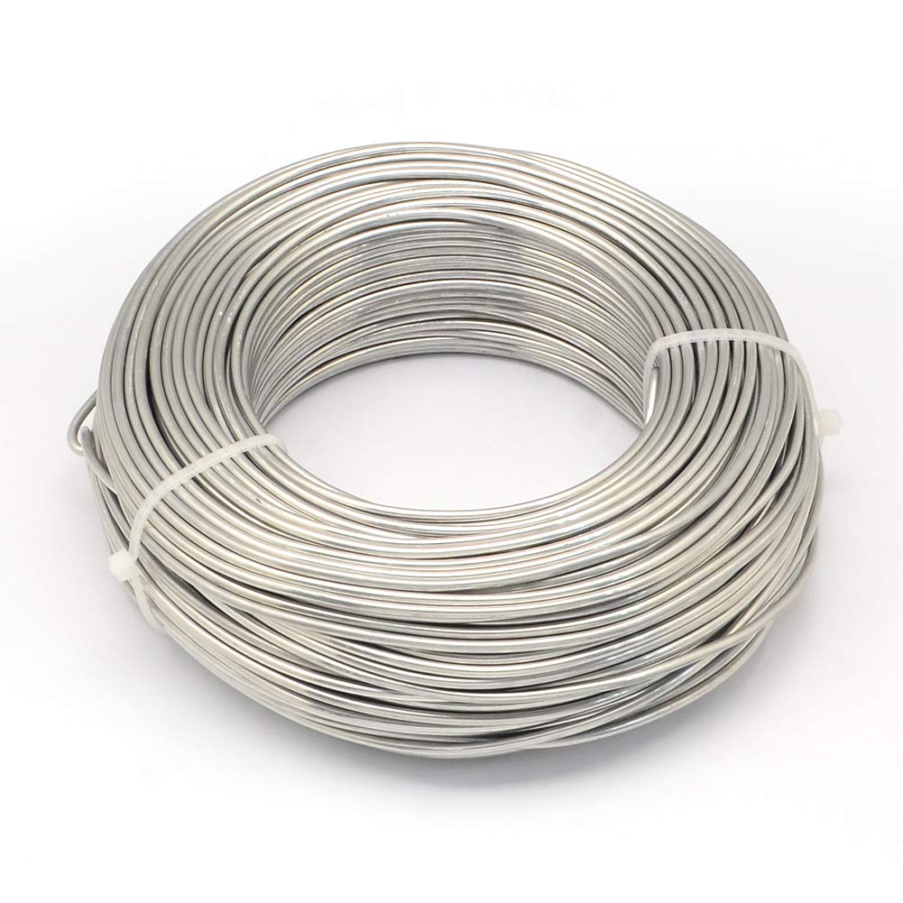 Cheriswelry 650 Feet 18 Gauge Light Grey Aluminum Wire Bendable Metal Craft Wire Flexible Soft Jewelry Beading Wire 1mm for Sculpting Armature