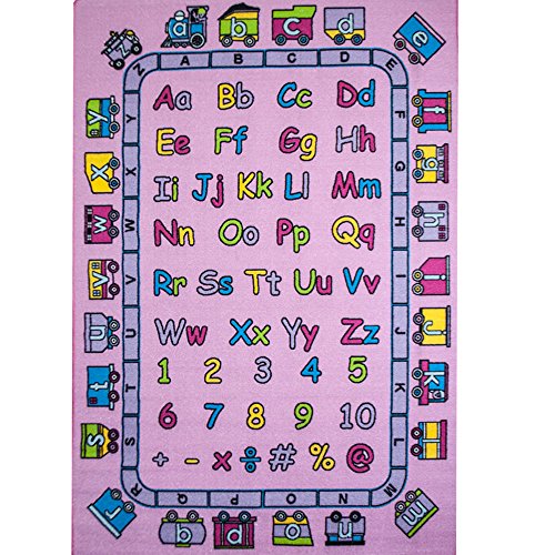 Kids Rug ABC Fun in Pink Area Rug 3' x 5' (3'3