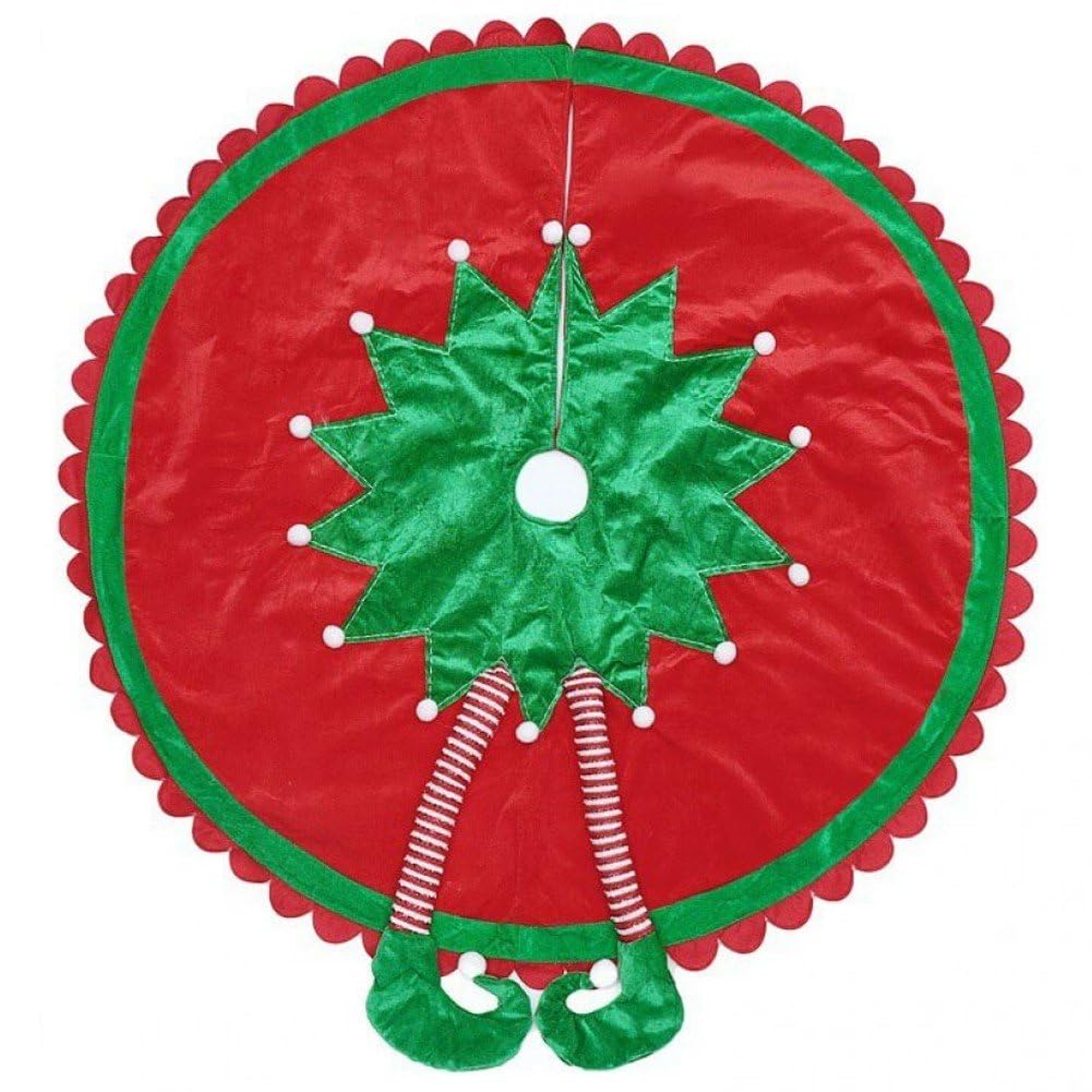 Jupe d'arbre de Noël pied d'elfe tapis de fête pour décoration de salon