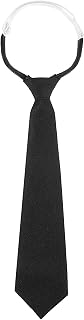 MBAYIO Women's Black Pre-Tied Adjustable Skinny Necktie, 13" Tie for Business, Wedding, Graduation, Cosplay