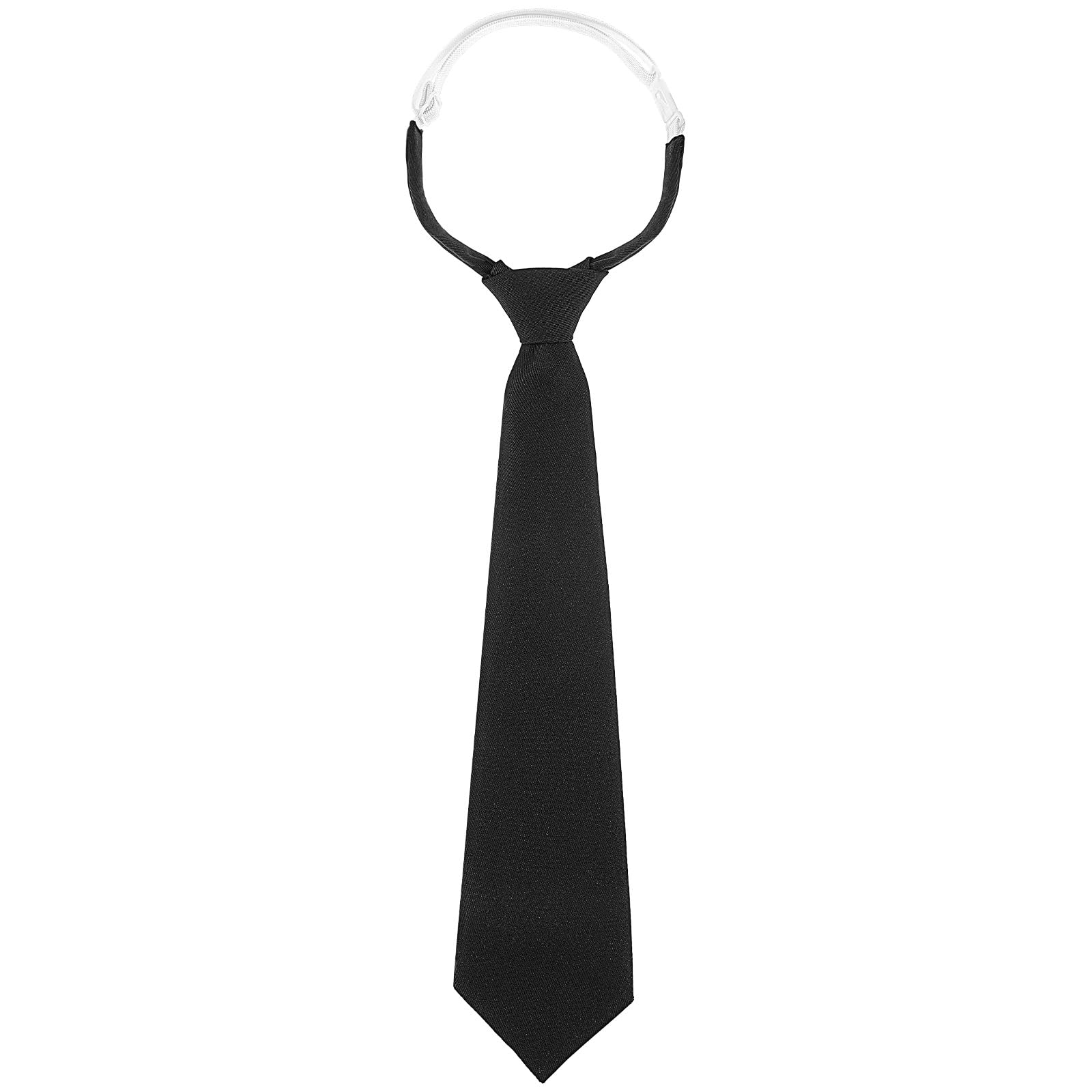 Czarny krawat dla kobiet, 33 cm, wstępnie zawiązany, regulowany, damski krawat dla kobiet, mundurki szkolne, gradacja, biznes, ślub, cosplay, krawat, Czarny, 13.38 inch