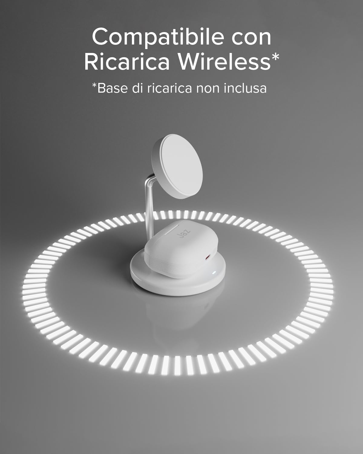 JAZ Maks - Cuffie Auricolari In-Ear True Wireless Stereo, Cancellazione del Rumore Attiva, Custodia di Ricarica, Microfono HD, Controlli Touch, per Smartphone, Tablet, Laptop, 24 Ore