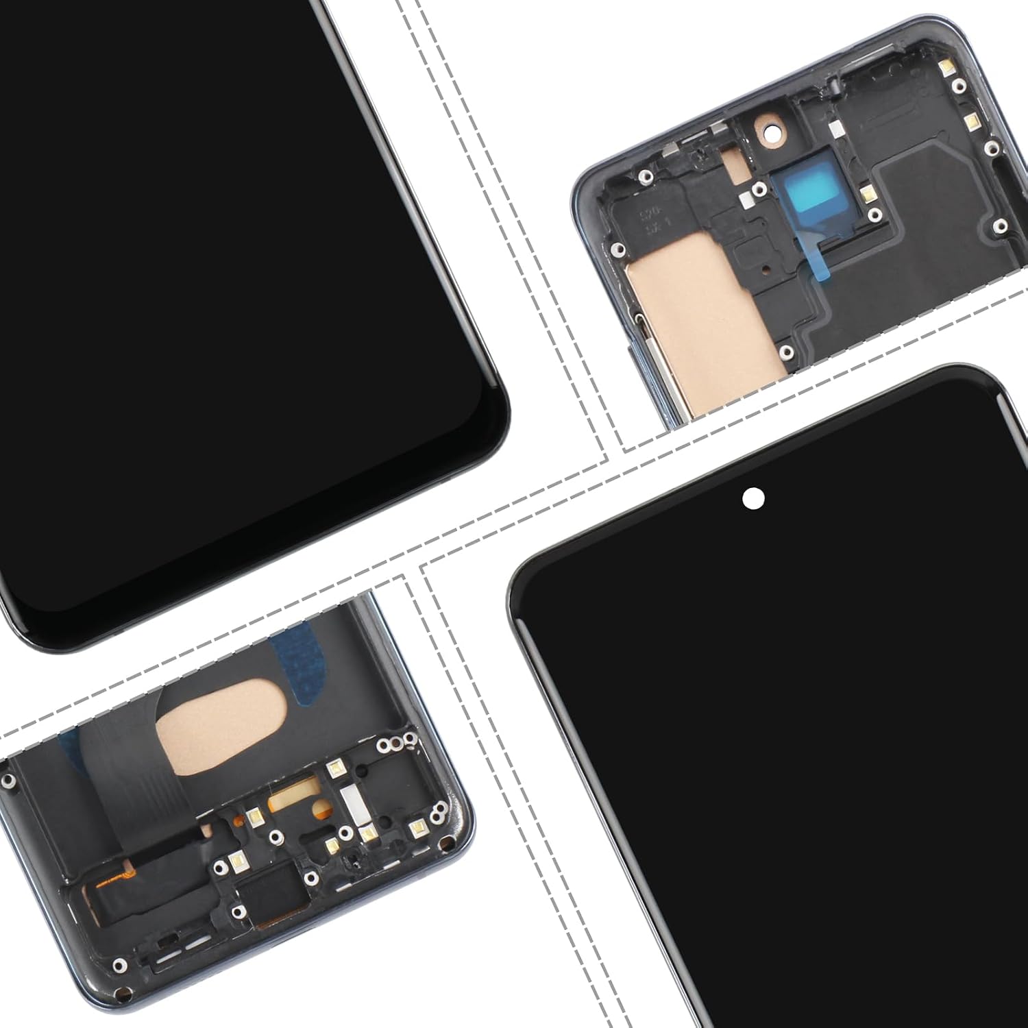 for Samsung Galaxy S20 Plus 5G Screen Replacement for Samsung S20+ 5G LCD Display Digitizer SM-G985 SM-G986 SM-G986F SM-G986U Touch Screen Assembly with Repair Kits(Black with Frame,Incell)