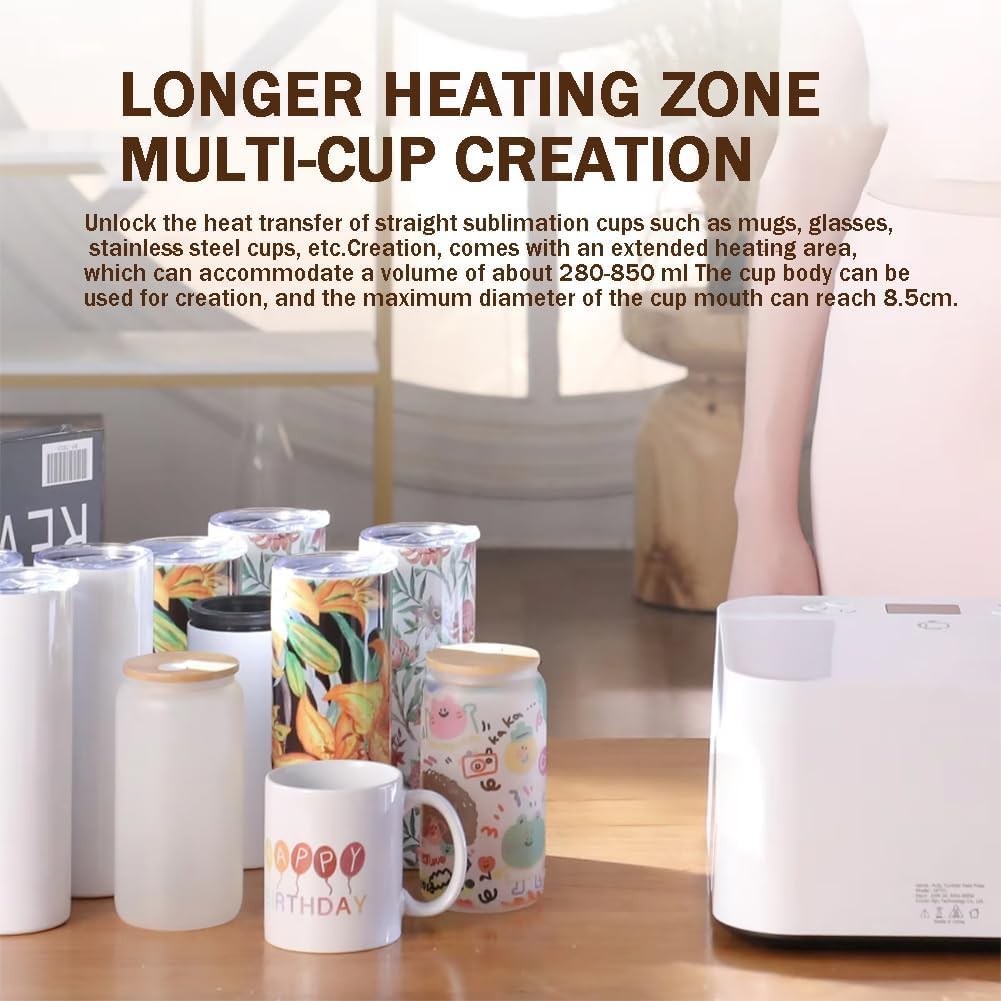 Macchina automatica della pressa di calore del tumbler con spegnimento automatico e stiratura one-touch per la stampa professionale della tazza