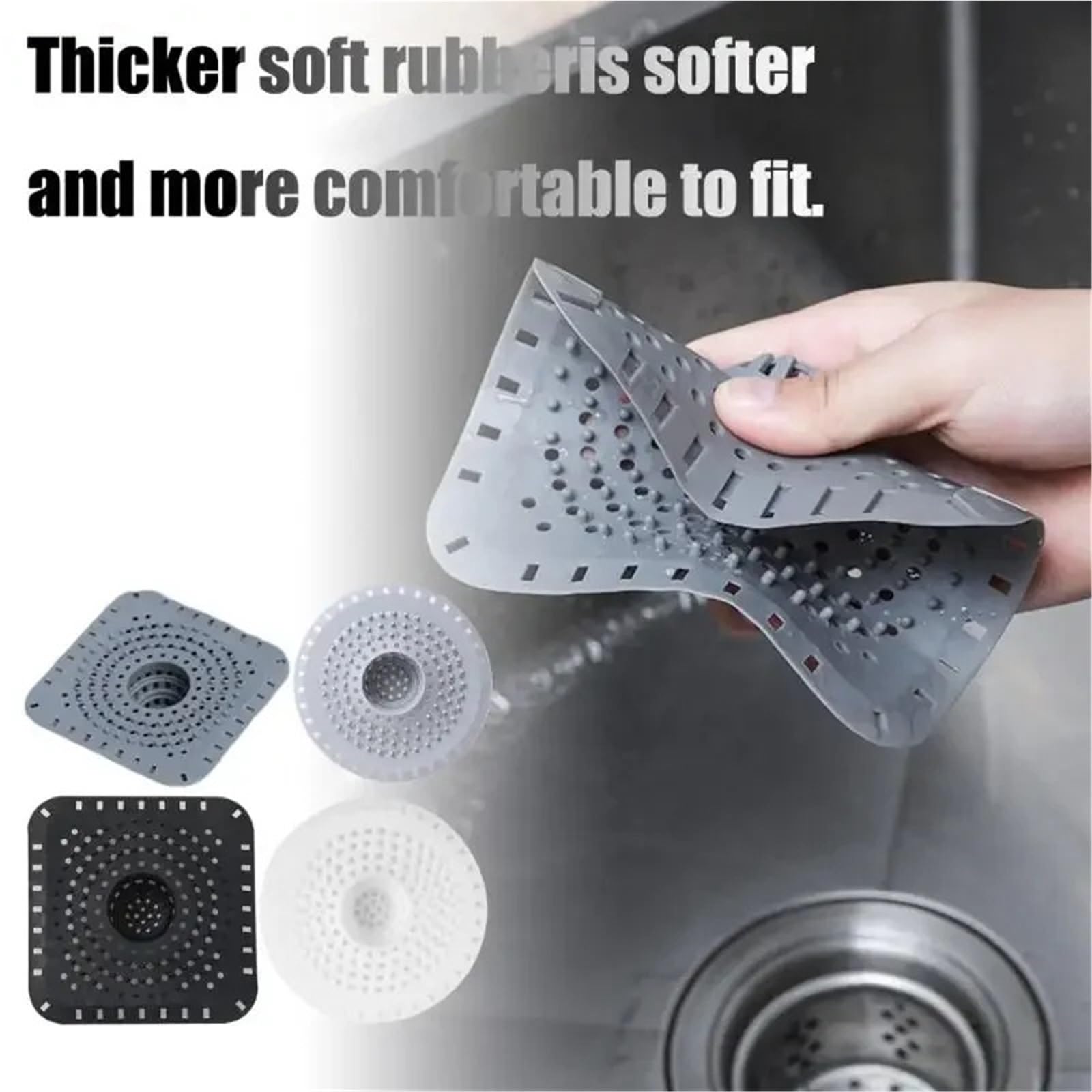 Protectores de Drenaje Silicona Flexibles, Filtro Pelo for Fregadero, prevención for Cocina y baño, 5 uds para Bañera,Ducha