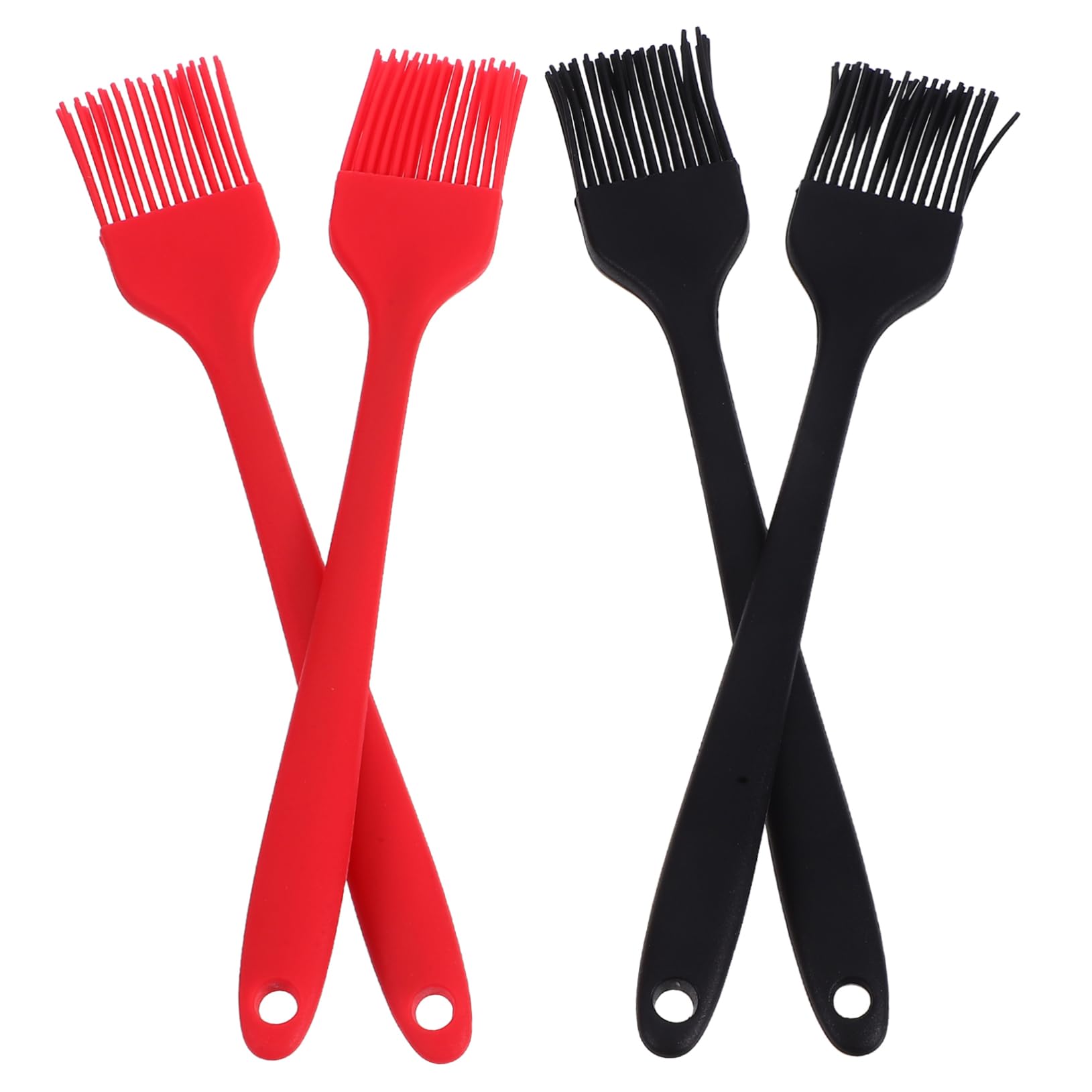 POPETPOP 4pcs Silicone Grill Basting Brush Heat Resistant Marinade Applicator with Flexible Head for Even Sauce Coating Non Stick Kitchen Tool for Baking Bbq Cooking