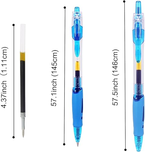 Miniatura 2 de PASOL Paquete de 12 bolígrafos de gel, bolígrafos retráctiles de tinta de gel, puntas finas de 0.028 in con escritura suave (azul)