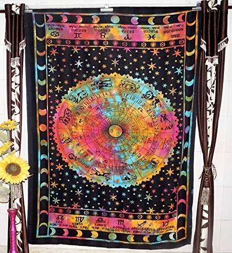 Zodiac Tapisserie Indische Hippie indischen Mandala Tapisserie indischen Wand Cover