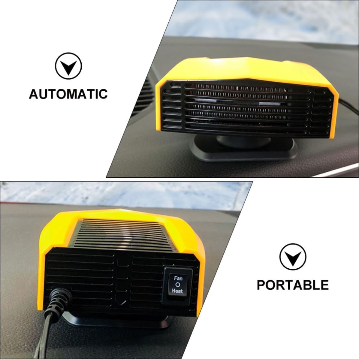 SUPVOX Portable Car Defroster Heater Fan 180w Fast Heating Windshield Defogger Low Consumption Abs Material for Travel and Winter Warmth