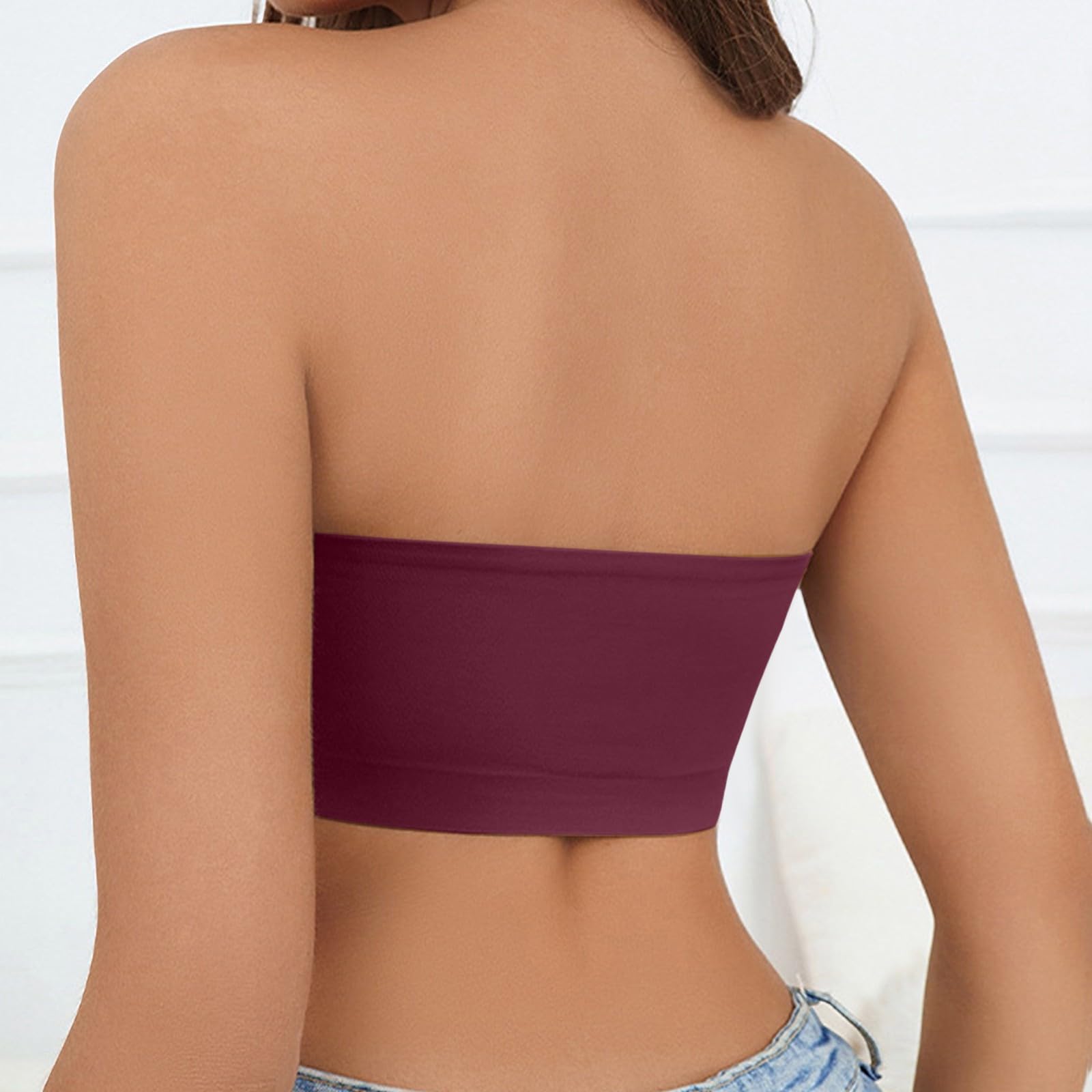Trägerloser BH für Damen, Push-Up, abnehmbar, für schlaffe Brüste, Sport-Tops, weich, bequem, bequem, bequem, leicht, unsichtbar, für Herbst und Sommer