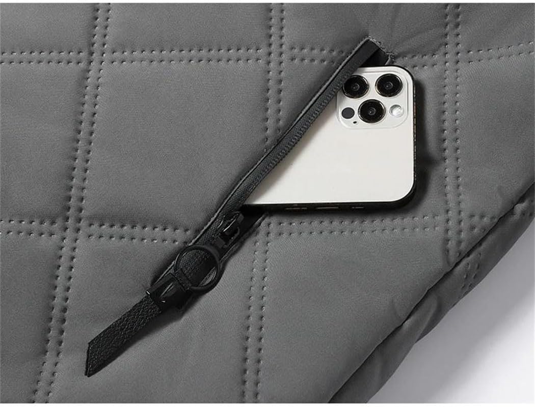 Men's Hooded Parka - Fleece Lined Down Jacket Solid Color Business Leisure Coat