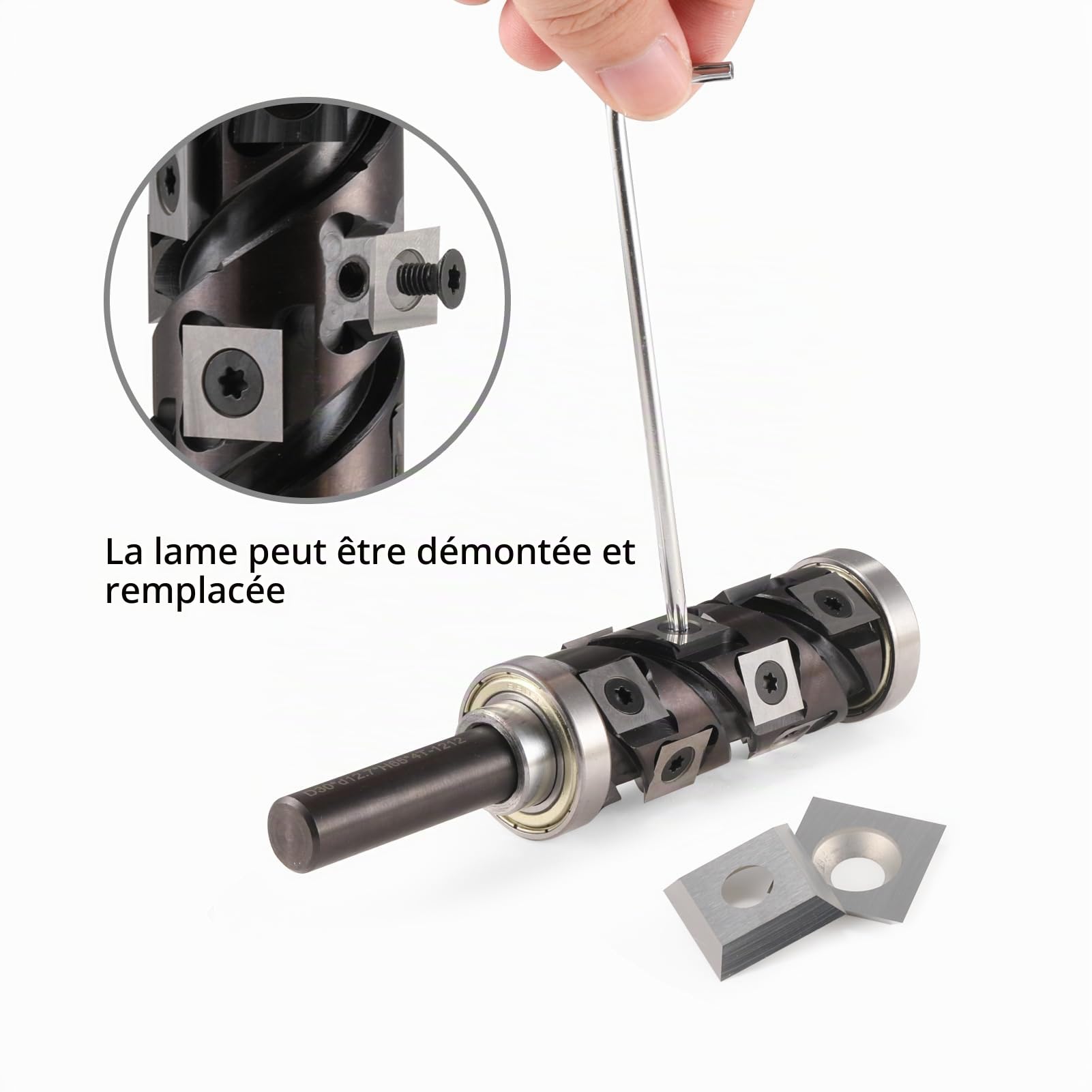 Plaquettes réversibles, plaquettes tournantes, couteaux réversibles 10 pièces lames de rechange, inserts en carbure affûtés sur quatre côtés, carbure interchangeable pour fraise à dresser pour bois