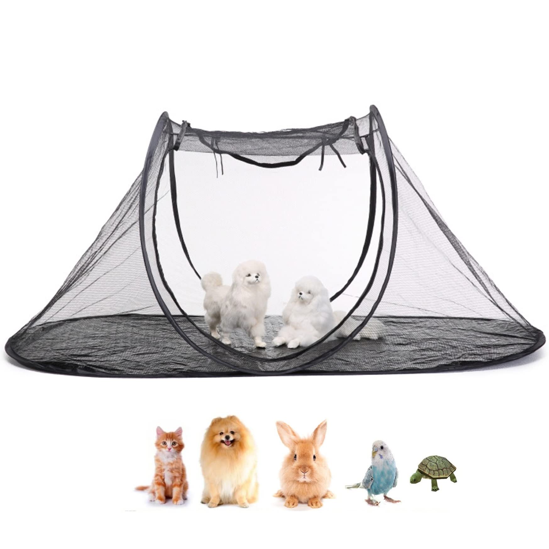 Carpa de mascotas al aire libre plegable con malla transpirable de verano 120x63x50 cm