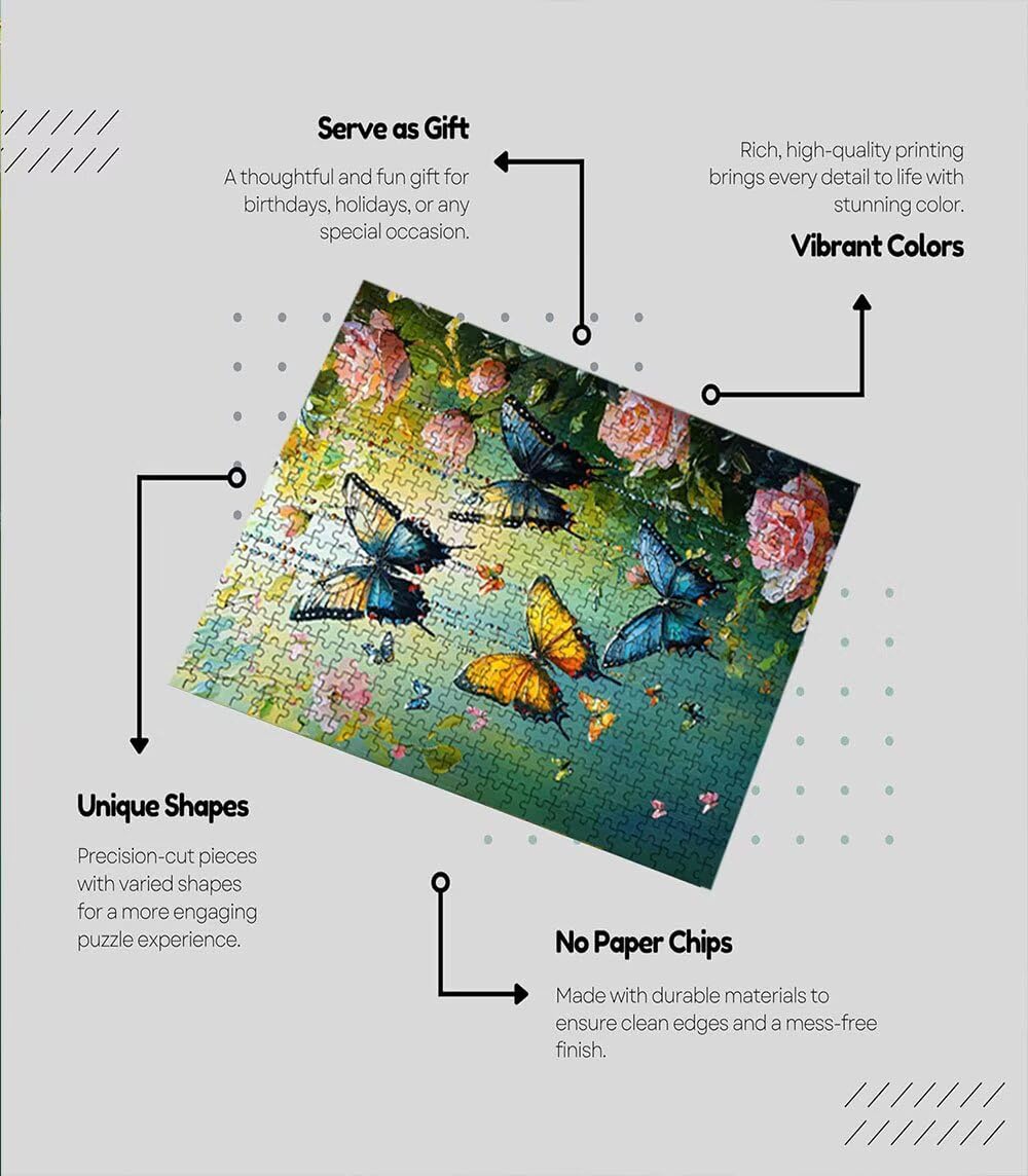 Puzzle 1000 elementów, Piwonia motyl puzzle dla dorosłych 1000, niemożliwe klasyczne układanki, drewniane układanki, gra rodzinna, do gry edukacyjnej wyzwanie zabawki, dekoracja ścienna prezent BXHZW5