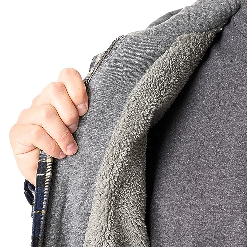 Image of Smith's Workwear Men's Sherpa-Lined Hooded Flannel Shirt-Jacket