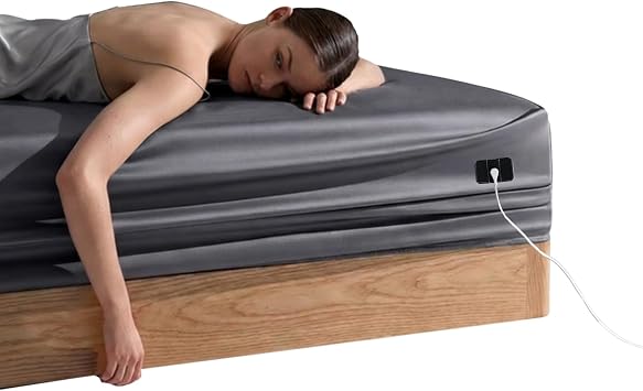 Earthinglife Luxury Lyocell grounding Sheet with 5% Pure Conductive Sliver, Silky Soft & Smooth, Breathable, Cooling Feel for hot Sleeper Connect to Earth for Better Sleep&Recovery 18 deep Pocket