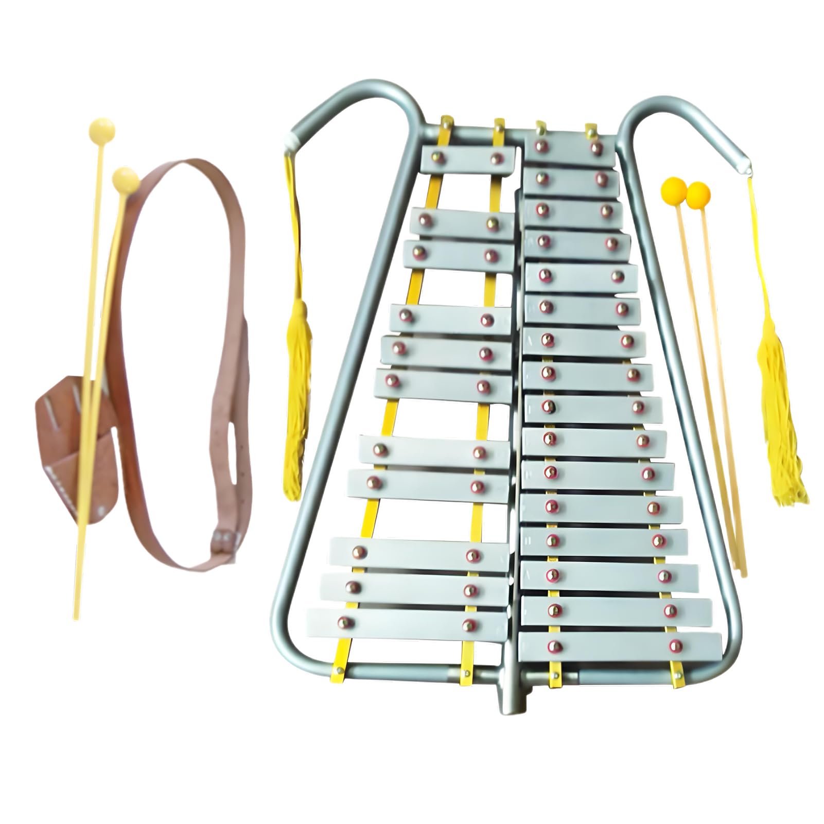 Glockenspiel Instrument, zestaw dzwonków perkusyjnych ze stopu aluminium, z młotkami i akcesoriami, zestaw perkusyjny dla początkujących uczniów do nauki i ćwiczeń