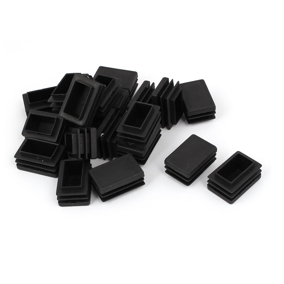 Sourcingmap Chair Legs Plastic Blanking End Cap Rectangle Tube Insert 20mmx30mm 20pcs, Black