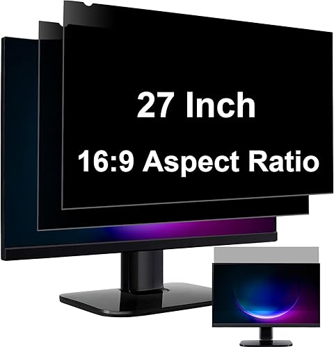 YAKAI Paquete de 2 filtros de pantalla de privacidad para computadora de 27 pulgadas para monitor de pantalla ancha de relación de aspecto 169,