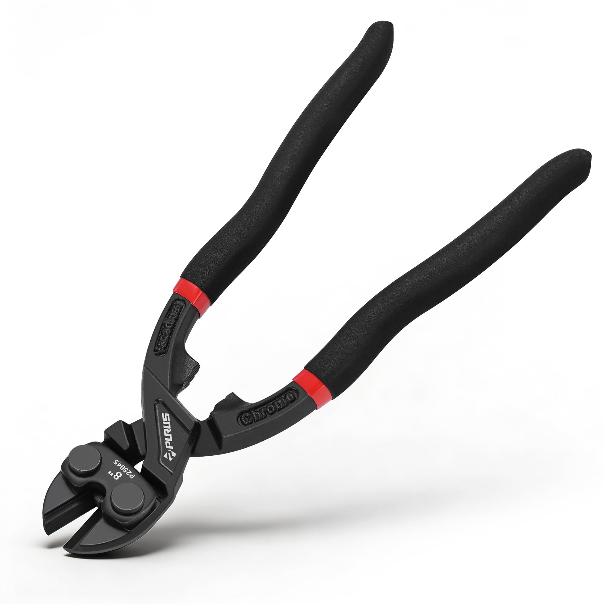 8-Inch Mini Bolt Cutters, High Leverage 20° Angled Head Diagonal Cutting Pliers, CR-V Steel Tool for Cutting Nails, Small Bolts and Wires