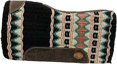 Klassy Cowgirl Barrel Style Black Multi-Color Memory Felt Saddle Pad 28inch x 30inch