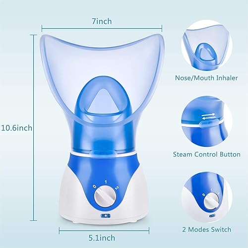 Miniatura 6 de Vaporizador facial para limpieza profunda facial, vaporizador facial para cara, 2 modos de vaporizador facial para desatascar los poros, hidratar,