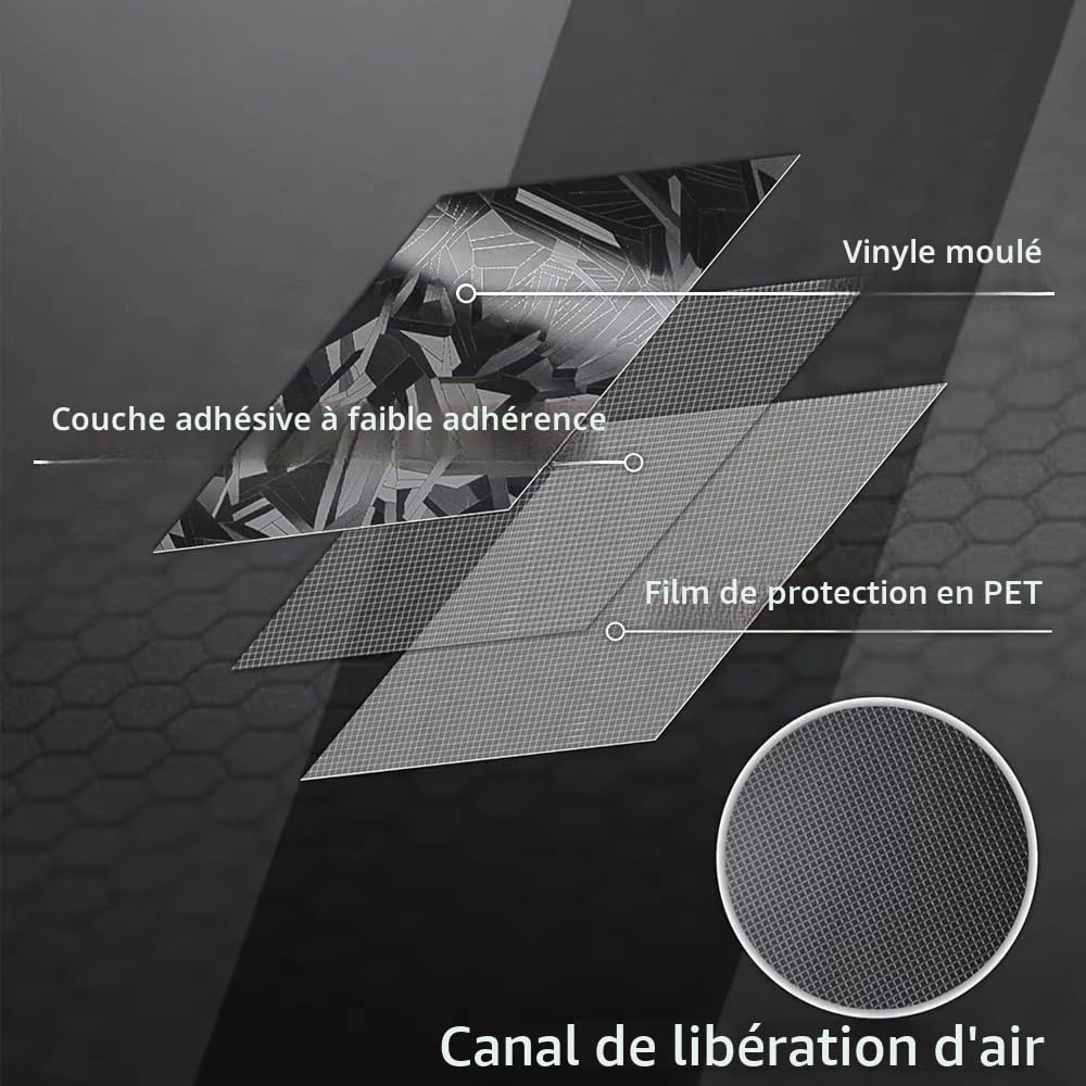 Film de carbone forgé, 150 x 40 cm, film vinyle autocollant pour tuning automobile, film de carrosserie brillant, autocollant de moto, accessoires de voiture (noir)