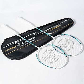 XW The Tortoise 6U G5 Graphite Professional Badminton Rackets Sets of 2, Full Carbon Fiber Racquets with 1 Leather Bag, 2 Tied Grips Tapes, Padel Raket for Sports Training
