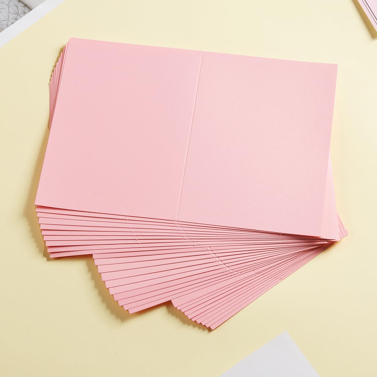 50 Pack Blank Cards Folded Cardstock Thank You Blank Greeting Cards for Invitations, Wedding, Greeting Cards, All Occasion DIY (Pink, 4x6) - Image 6