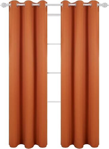 Miniatura 113 de Deconovo Darken - Cortina opaca con aislamiento térmico y ojales para sala de estar, 42 x 63 pulgadas, color blanco puro Negro,Beige claro,Azul