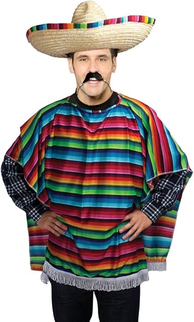 Bristol Novelty AC560 Mexican Poncho Adult Costume, One Size