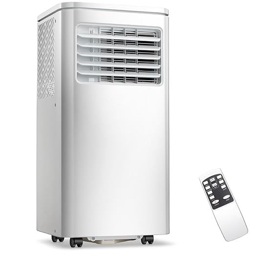 Electactic Portable AC Units 8100 BTU, 4-in-1 Fast Cooling Room Air Conditioner for Bedroom & Office, 24-Hour Timer & Smart Remote, Dehumidifying Mode for Rooms up to 350 Sq.Ft
