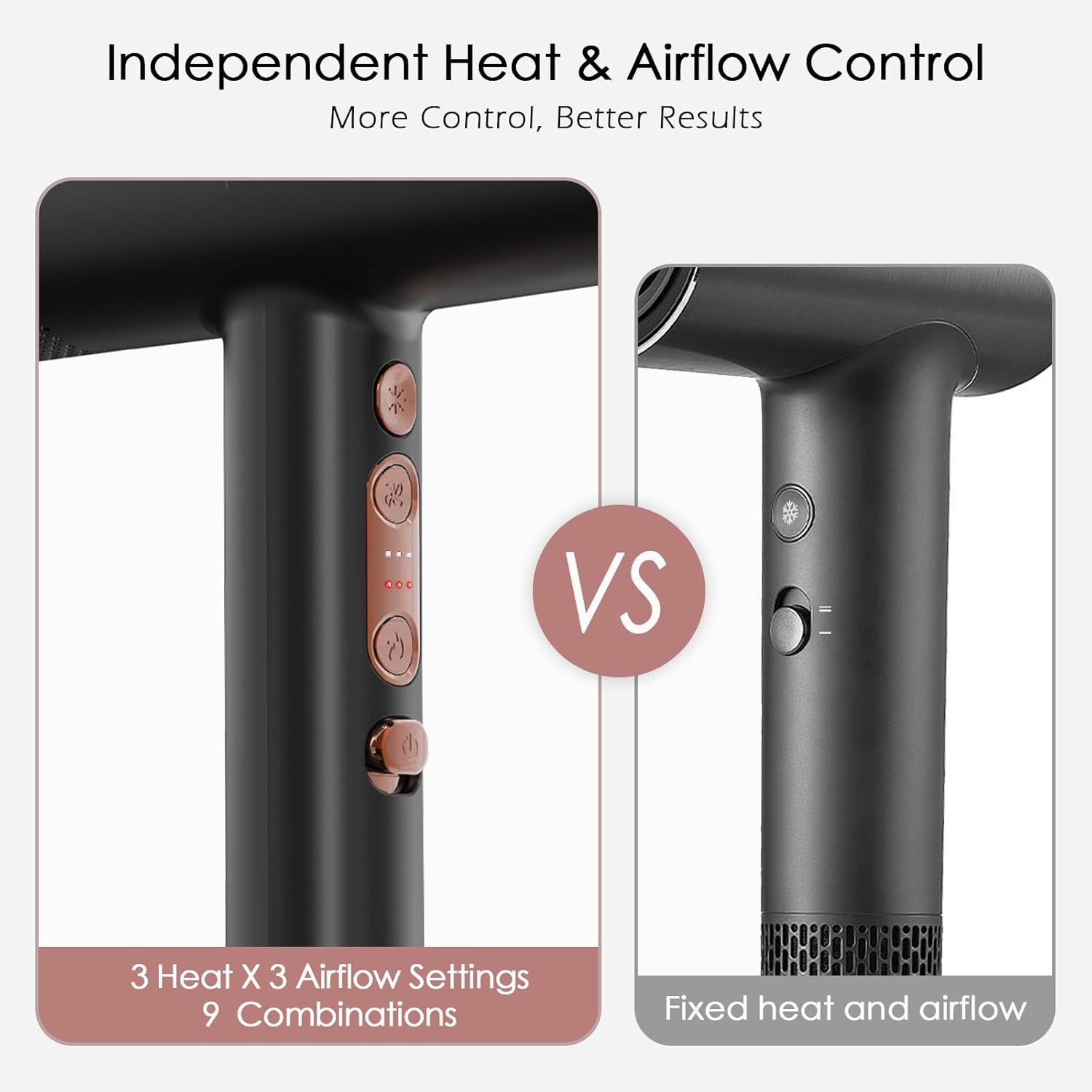 TOME 100000 RPM High-Speed Hair Dryer Pink, Ionic Fast-Dry Blow Dryer with Diffuser & Concentrator, 1875W, 3 Heat 3 Speed, Cold Shot Lock, Reverse Air Cleaning, Lightweight 125V (Black)