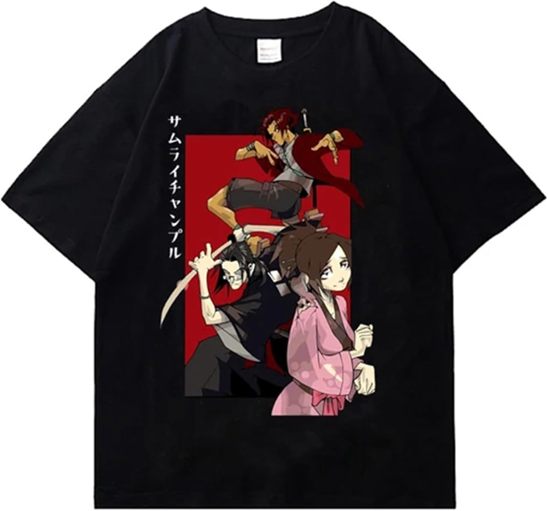 トップス Samurai Champloo anime tee Japan Classic Anime Manga Samurai Champloo Graphic T-Shirts Mugen