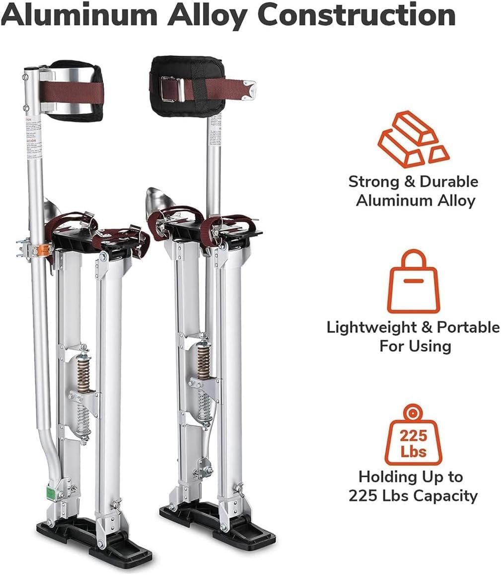 Decorators Adjustable Stilts Aluminum Builder Painting plastering plasterers Stilts Work Stilts for Drywall Ceiling Installer Painter (18)