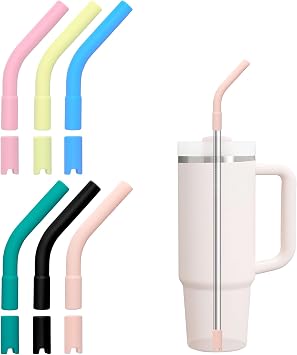 6Pcs Silicone Straw Tips for Metal Straw and Other 0.31 Inch Straws