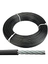 ZEDI Gym Weight Machine Cable Wire with Locking Kit | 6mm Thick Heavy Duty Steel Wire Rope for Pulley System | 5 Meter Length Cable Replacement with 2 Free Snap Hooks – Black gallery image