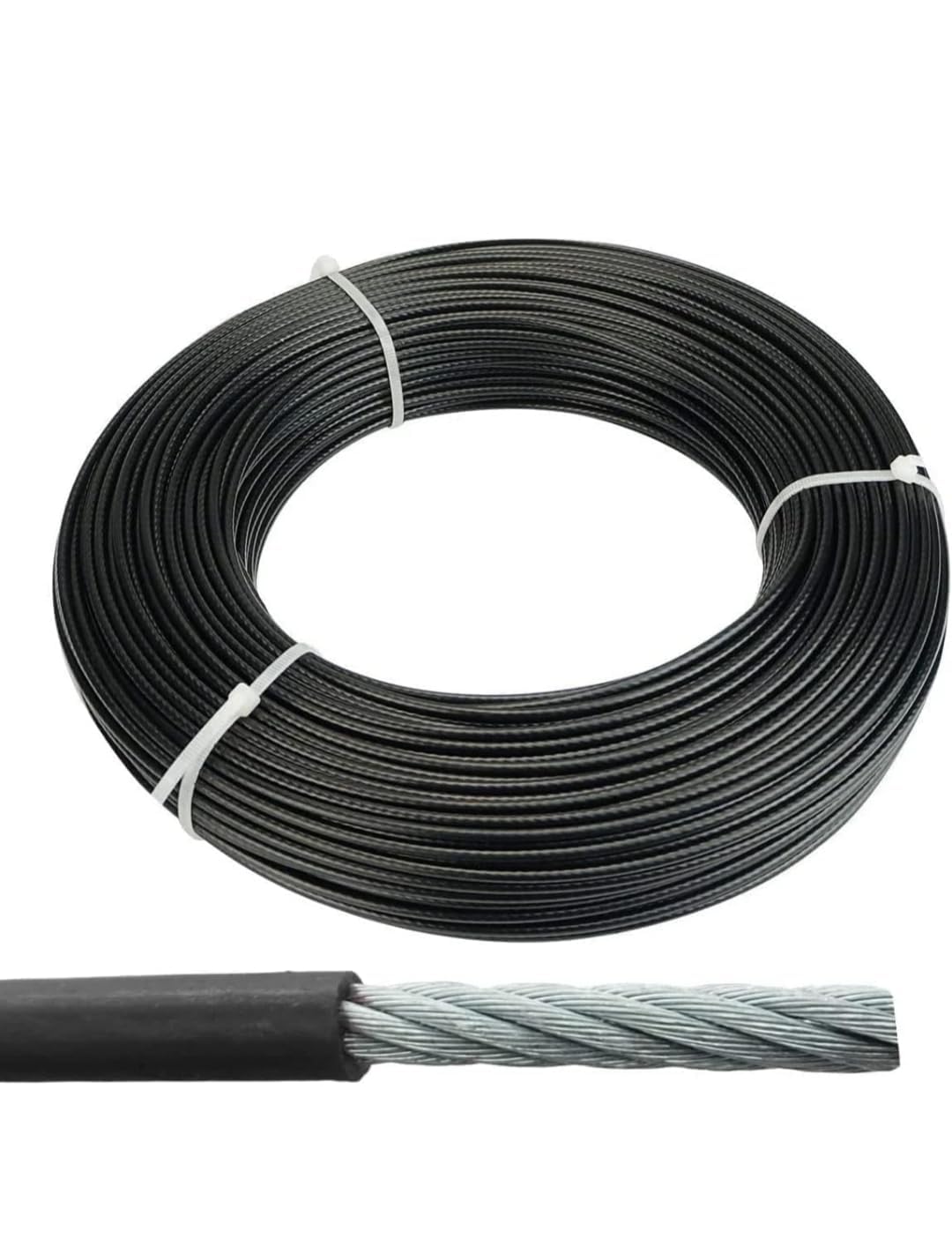 H S Gym Wire Rope, Material PU (Polyurethane) Coated Black Color Cable Inside Steel, Available in 6 MM Thickness 10 Meter-image-49