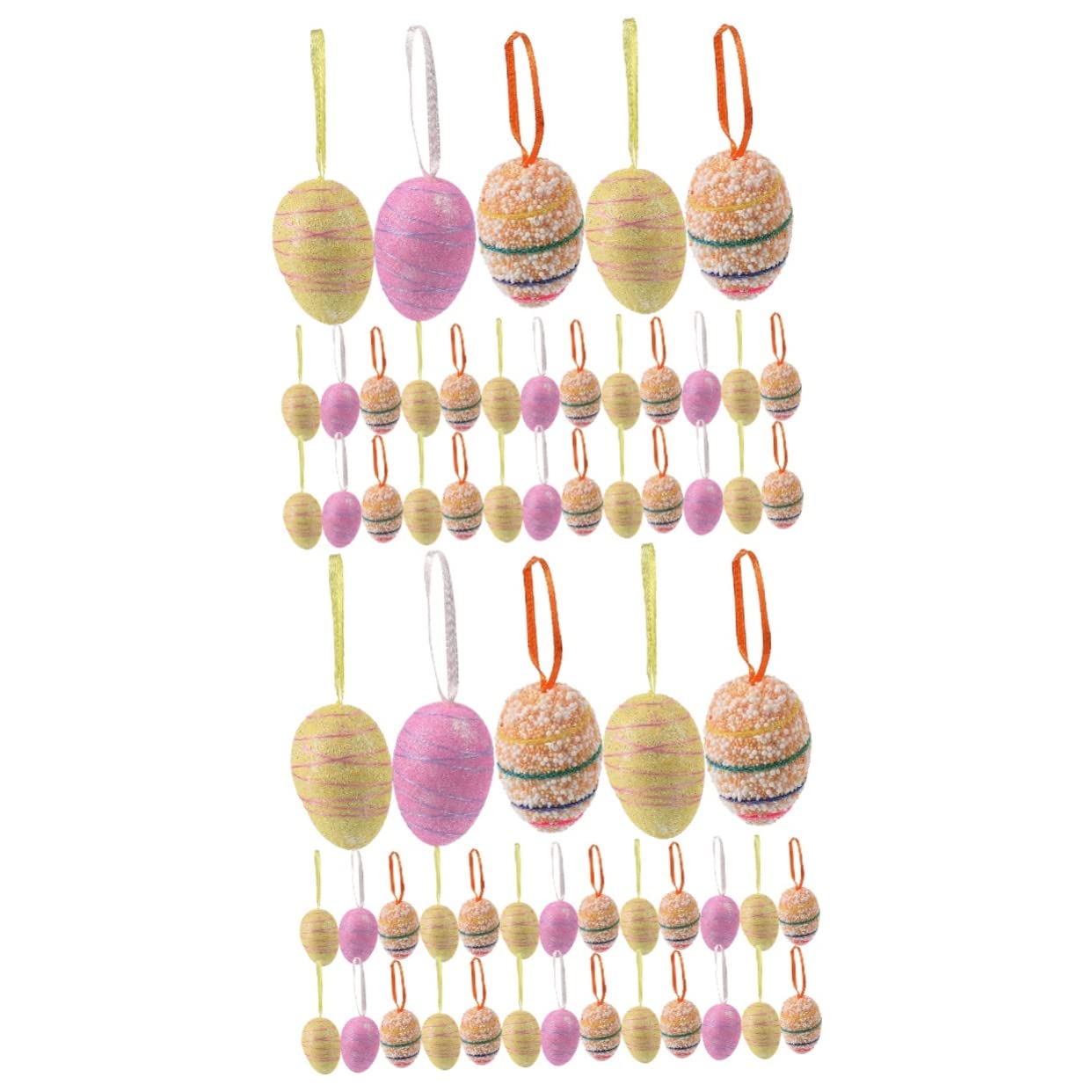 Cabilock 60 Piezas De Pascua Adorno De Huevo De Pascua Ornamento Feliz Pascua Huevo De Pascua Colgante Decoración De Colgantes Vistoso Decoración del Árbol Navidad Espuma