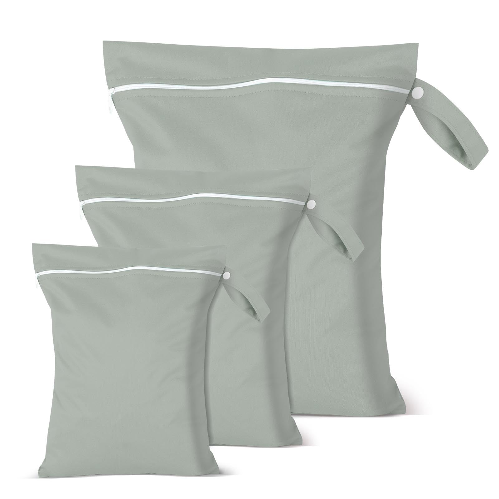 Iridsmole 3 PCS Wet Bags, Travel Laundry Bags, Waterproof Dirty Clothes Bag for Swimming Cloth Nappy Wet Bag with Zipper