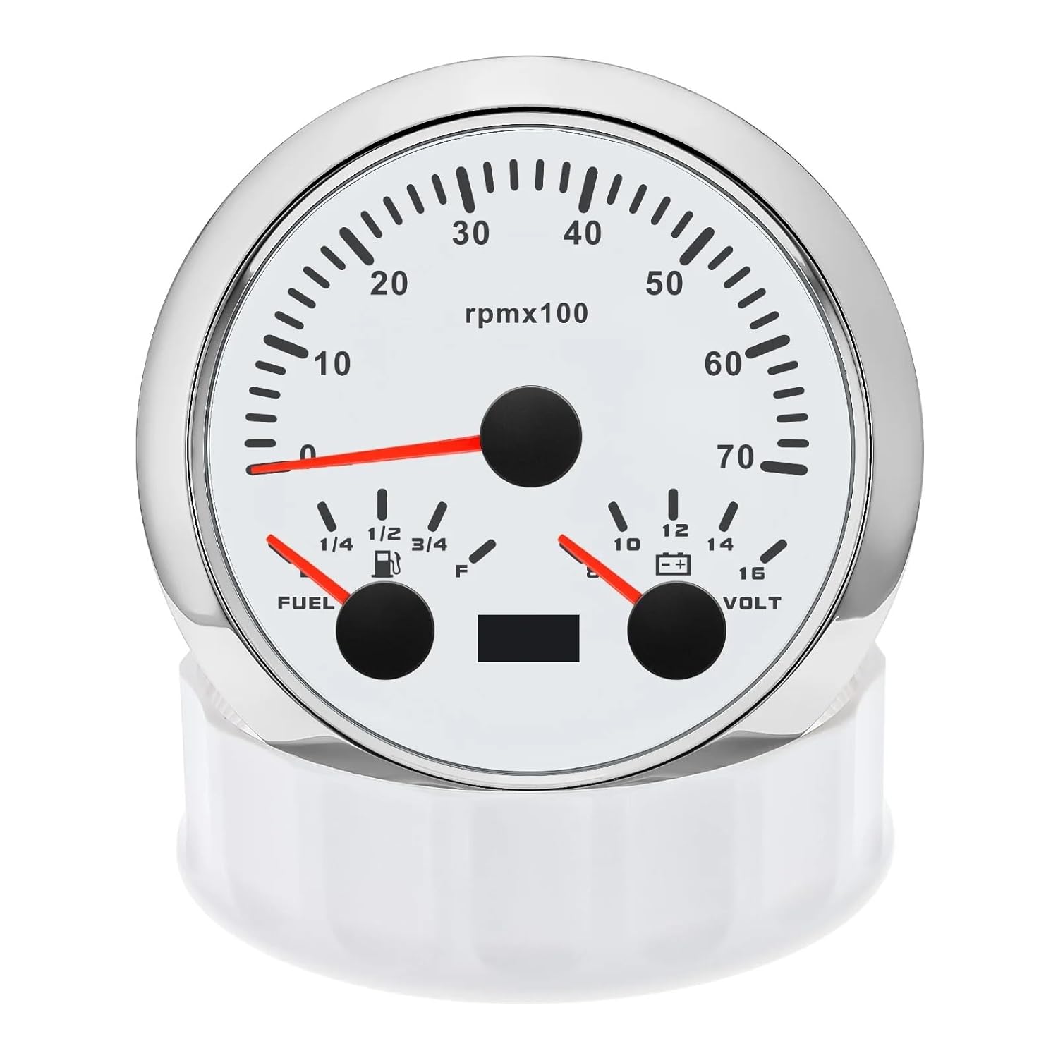Boat Car 3 in 1 85mm Gauge 7 Color Light 3000/6000/8000RPM Tachometer Fuel Gauge 0-190Ω 240-33Ω Voltmeter Voltage Gauges 8-16V(275mm 0-190ohm)