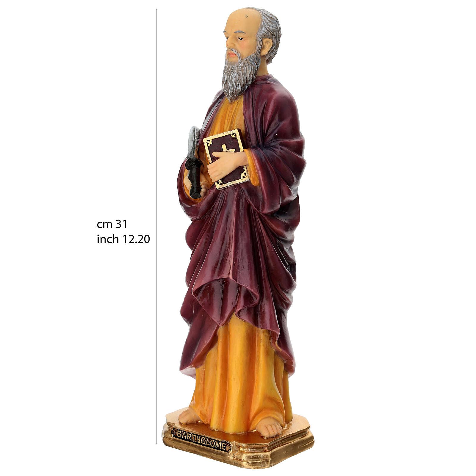 Holyart Imágenes de Resina y PVC: Estatua San Bartolomé 30 cm Resina Pintada