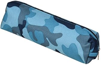 Camouflage SENRISE Camouflage Pencil Case, Large Capacity Portable Zipper Canvas Stationery Bags for Students Office School Supplies, 8.27*2.25 inch, Camouflage Blue, Classic