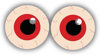 Red Blood Shot Eyeball Magnets, Halloween Magnetic Decorations for Indoor Outdoor Lockers, Fridge, Cars, Trucks, Mailboxes and Garage Door, 3 inches
