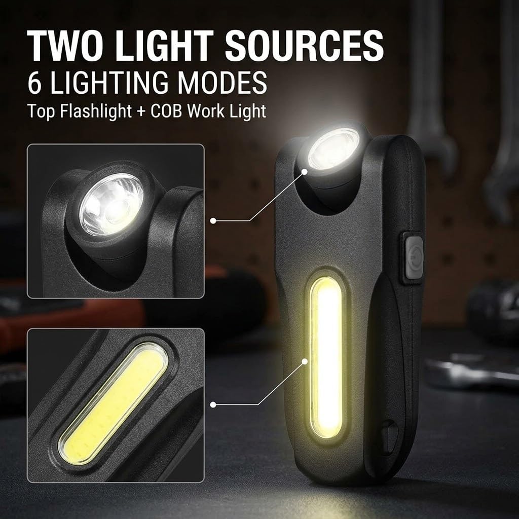 Rechargeable Work Light, 350 Lumens EDC Flashlight image 2
