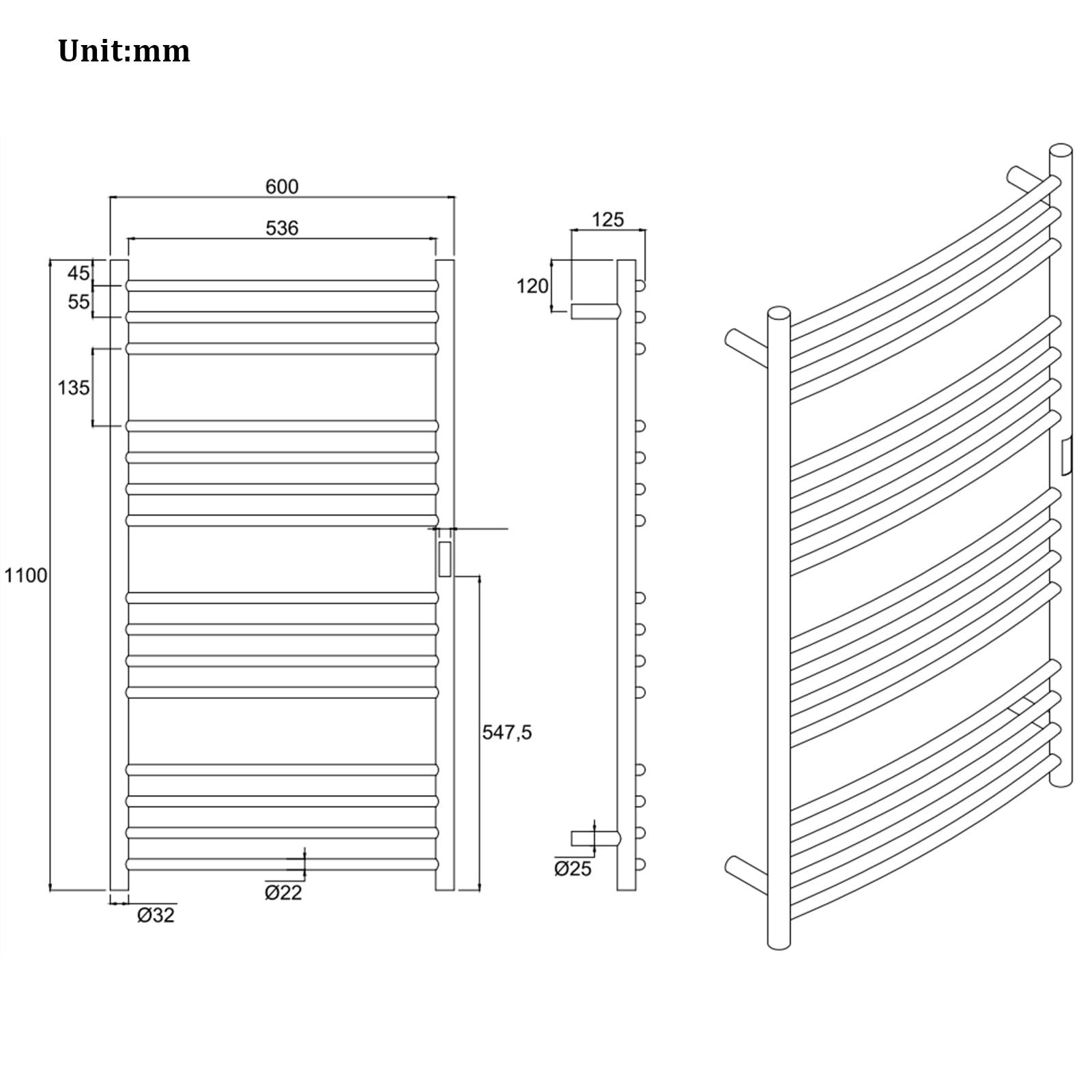 ESOP Sèche-Serviette Électrique Or Brossé 185 W Chauffe-Serviettes 110×60 cm WiFi Intelligent Porte-Serviettes Chauffant Électrique 15 Barres Courbes Commande Tactile à LED Radiateur de Salle de Bain