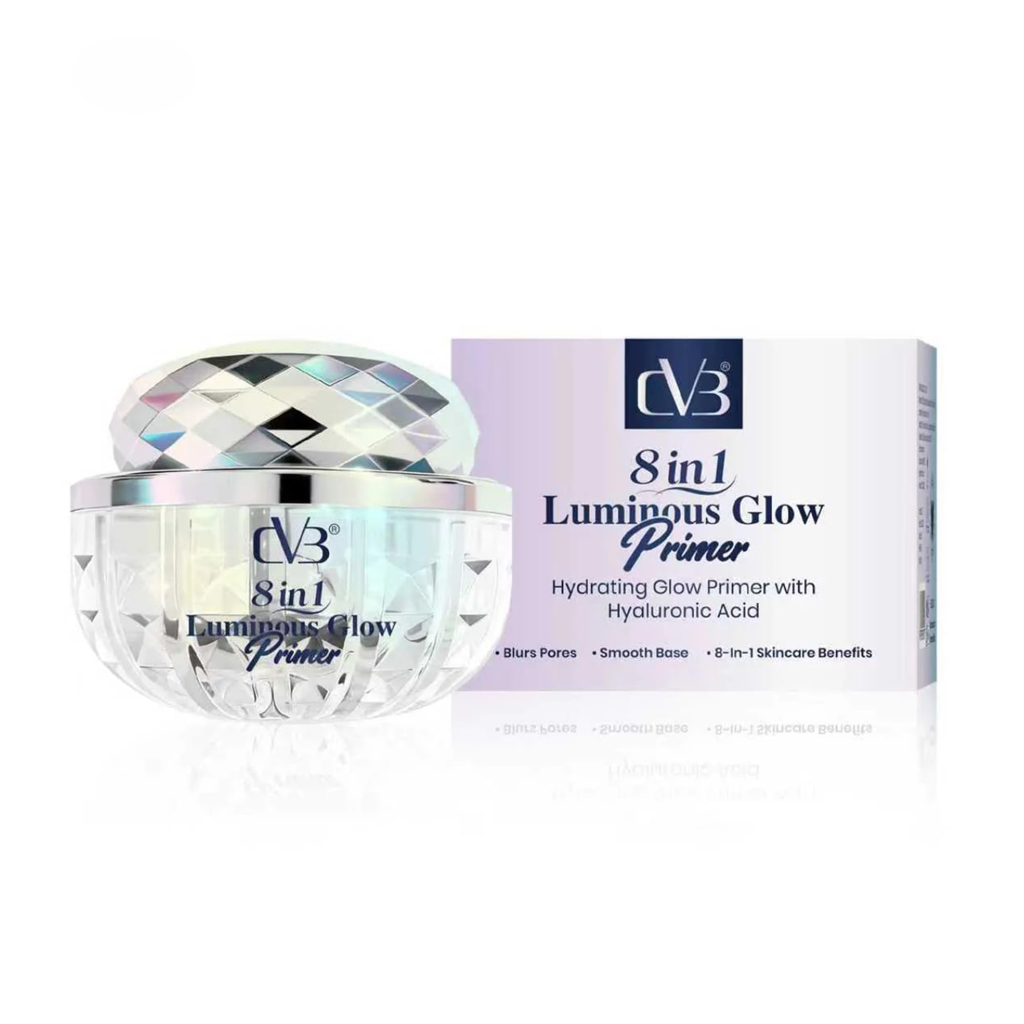 cvb c293 8-in-1 luminous glow face primer with hyaluronic acid | hydrating, pore-blurring, smooth base makeup primer for all skin types | 50g