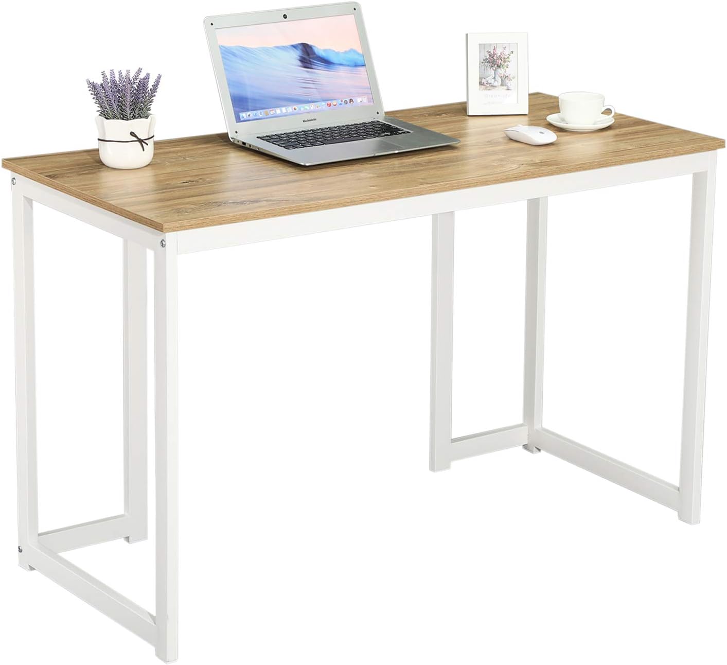GreenForest Computer Desk 47'' Sturdy Writing Desk Modern Simple Style PC Laptop Study Table for Home Office Workstation, Oak